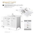 thumbnail image 7 of Vanity Art 48" Bathroom Vanity with Sink and Engineered Marble Top, Freestanding Storage Cabinet with 2 Drawers, 2 Shelves and 1 Flip Down Tray, 7 of 7