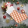 thumbnail image 6 of Orange Plaid Christmas Stockings Christmas Presonalized Large Stocking Sock, Set of 1 Xmas Party Winter Decor Candy Bag Family Holiday Gift, 17.7 Inch, 6 of 7