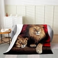 thumbnail image 2 of Lion Fleece Blanket for Kids Boys Youth,Safari Lion Couple Lovers Flannel Blanket Twin,Women Romantic Rose Plush Blanket Lightweight Warm Red Flower Wild Animal Throw Blanket Washable, 2 of 5
