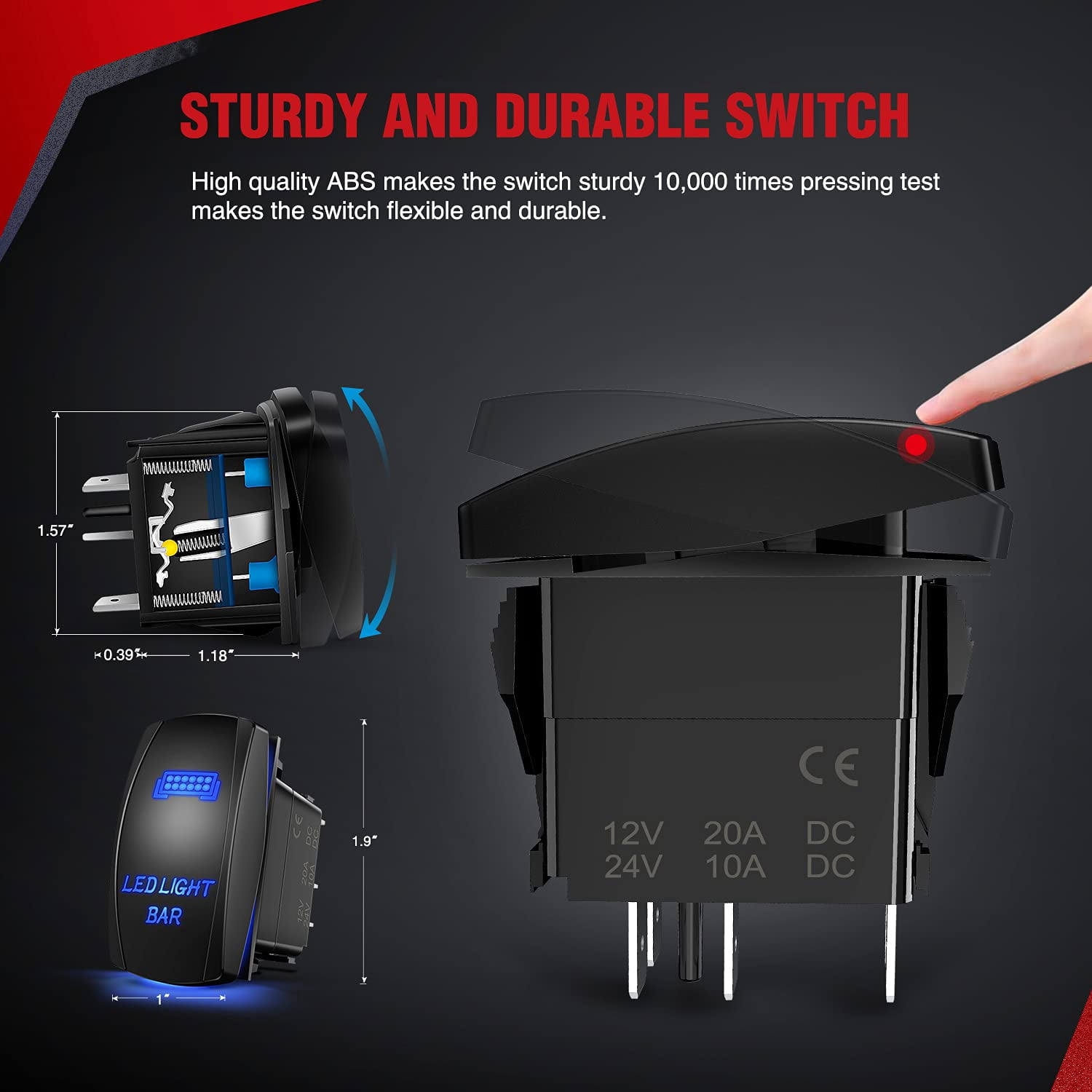 Nilight Waterproof 12V Relay with Switch & Wiring Harness Kit for Off Road & LED Work Lights