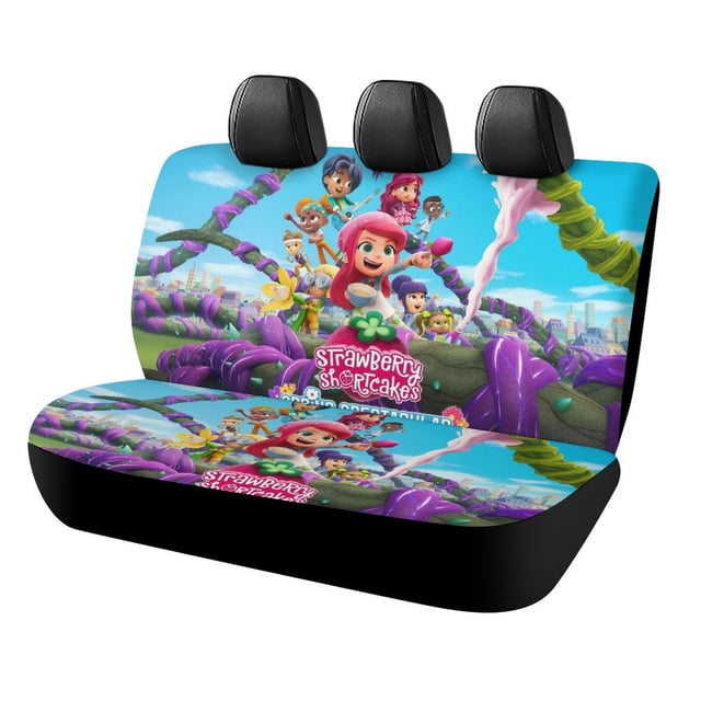 Pasteles de Fresa Cortos-theme Car Rear Seat Covers Back Elastic Flexible Car Seat Covers Decorative Fits Most Cars 120x59x76cm