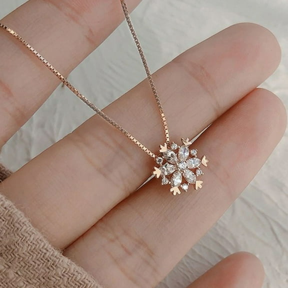 hanxiulin snowflake pendant necklace clavicle chain light temperament