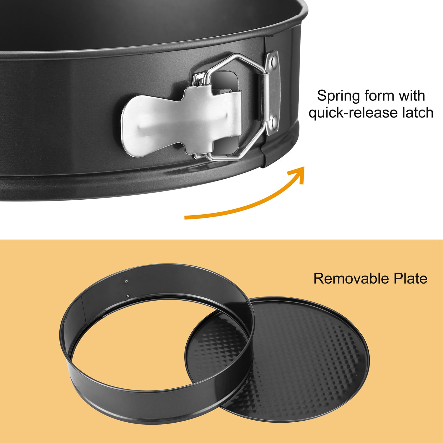 Non Stick Set of 3 Round Springform Pan with Loose Base Cake Baking Tin  Interlocking Bakeware - AliExpress