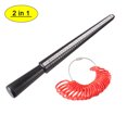 thumbnail image 1 of Unique Bargains Ring Sizer Mandrel Kit 4 Sizes Finger Measuring Stick Gauge Ruler Plastic Measurement Tool Black Red 1 Set, 1 of 4