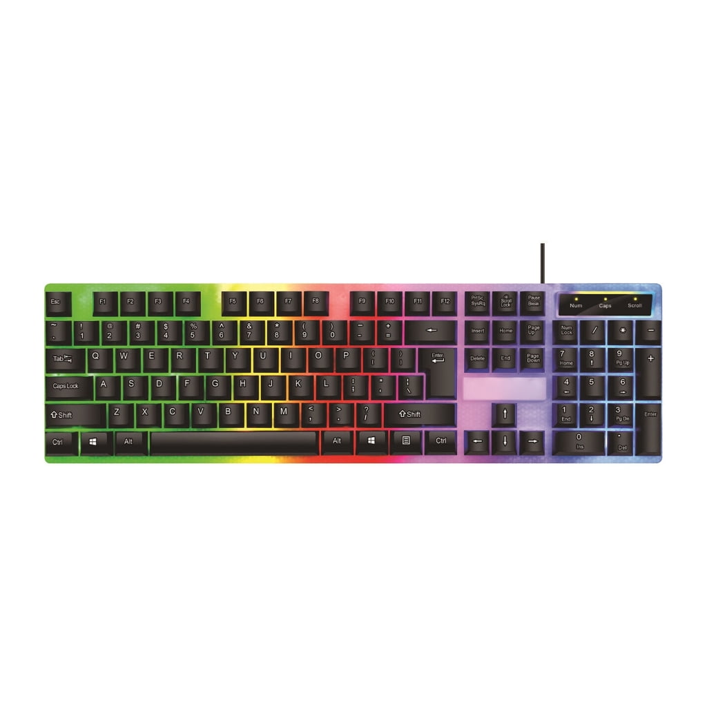 USB Cord 104Key RGBs Illuminated Keyboards Mouse Combo With Suspended Keycaps And Mechanical Feel For PC Laptop