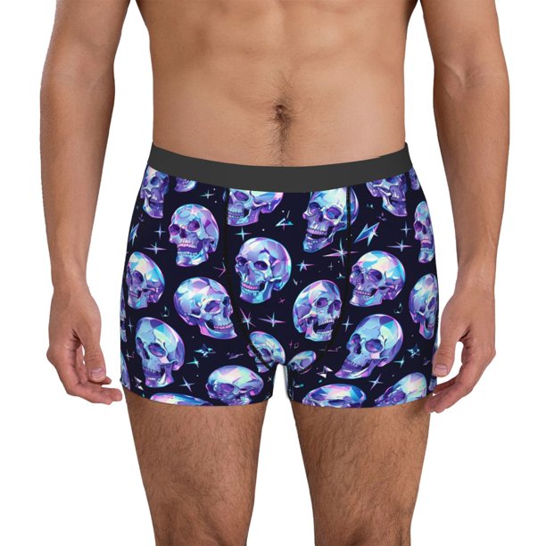 Fotbe crystal Skull Calzoncillos Tipo Boxer con Bolsa de Soporte Total para Hombre, X-Temp Fresco, Transpirable y de Secado Rápido-XX-Large