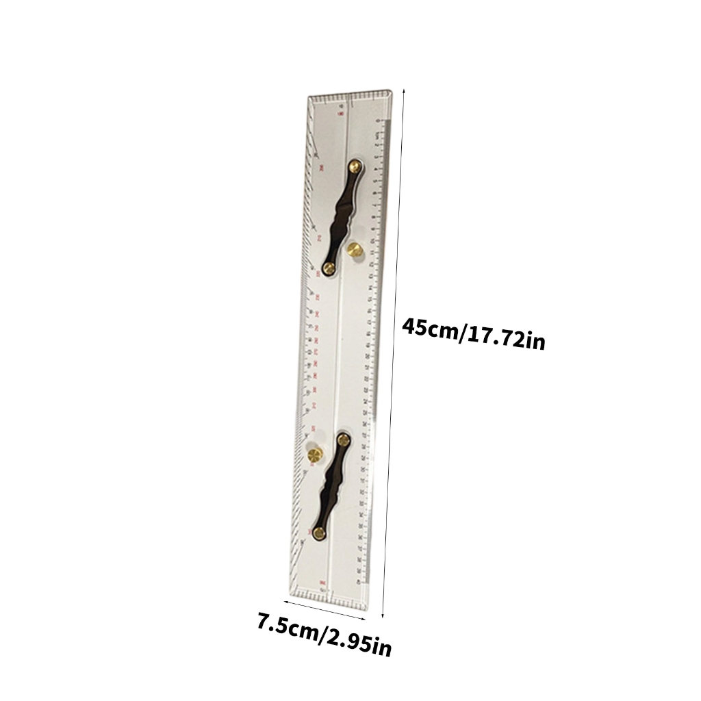 BQBQERT Professional Parallel Ruler For Marine Navigation 450mm/17.72Inch Architect Drafting Ruler With Clearly Scale