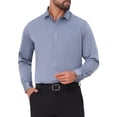 thumbnail image 4 of CAMISAS DE TRAJE PARA HOMBRES INSPIRE CHIC, SÓLIDAS, DE MANGA LARGA, AJUSTE REGULAR, FORMAL, DE BOTÓN, CAMISAS FORMAL GRIS, 4 of 6