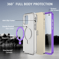 thumbnail image 2 of CASEFIV for iPhone 13 Pro Case with Magnetic Invisible Stand [Compatible with MagSafe] Built-in Screen Protector Military Drop Protection Shockproof Slim Translucent Case Cover, Purple, 2 of 7