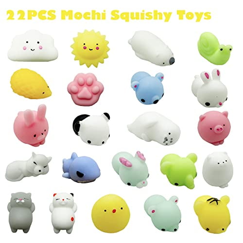 Neec mochi squishy toys, 22pcs mini squishy animals toys squishies