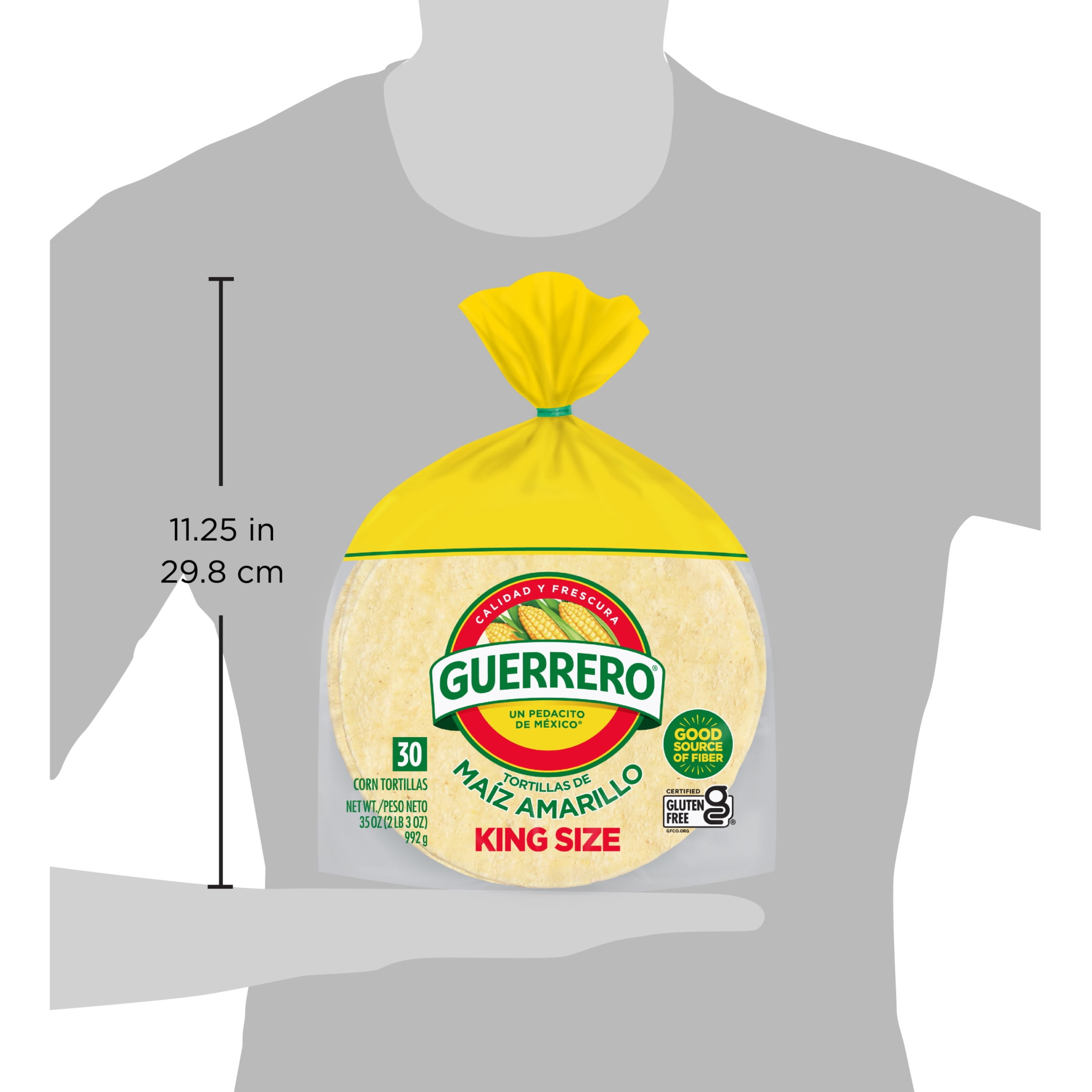 Guerrero Yellow Corn King Size Tortillas, 30 Count