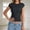 Black, variant on Womens Cap Sleeve Tops Ribbed Knit T Shirts Crewneck Short Sleeve Slim Fit Basic Tee Casual Summer Tops for Women(Navy,L)