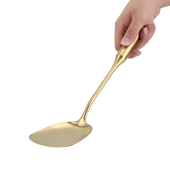 Spoon Vifer Ladle Spoon Big Soup Ladle Kitchen Spatula Turner Cooking Tool Stainless Steel(Gold)
