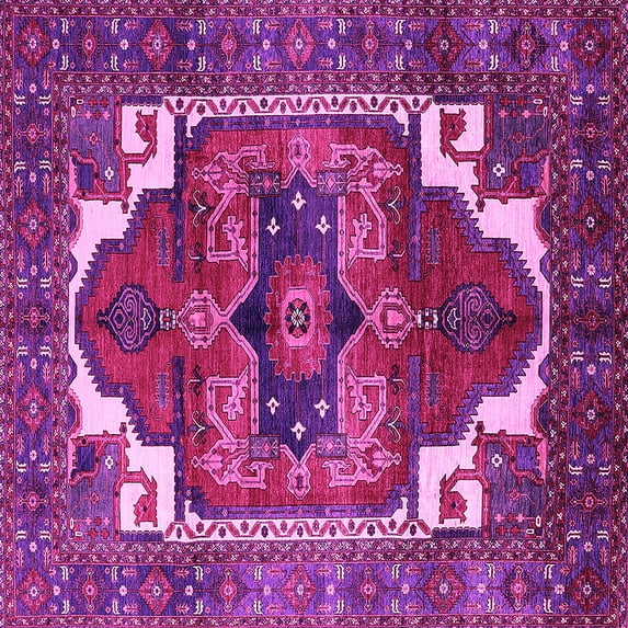 Ahgly Company Indoor Square Persian Pink Traditional Area Rugs, 7' Square