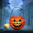 thumbnail image 5 of 3pcs Halloween Lighted Pumpkin Buckets, 6.3 Inch Portable Plastic Pumpkin Candy Pail Holder, Candy Buckets for Trick or Treat, 5 of 5