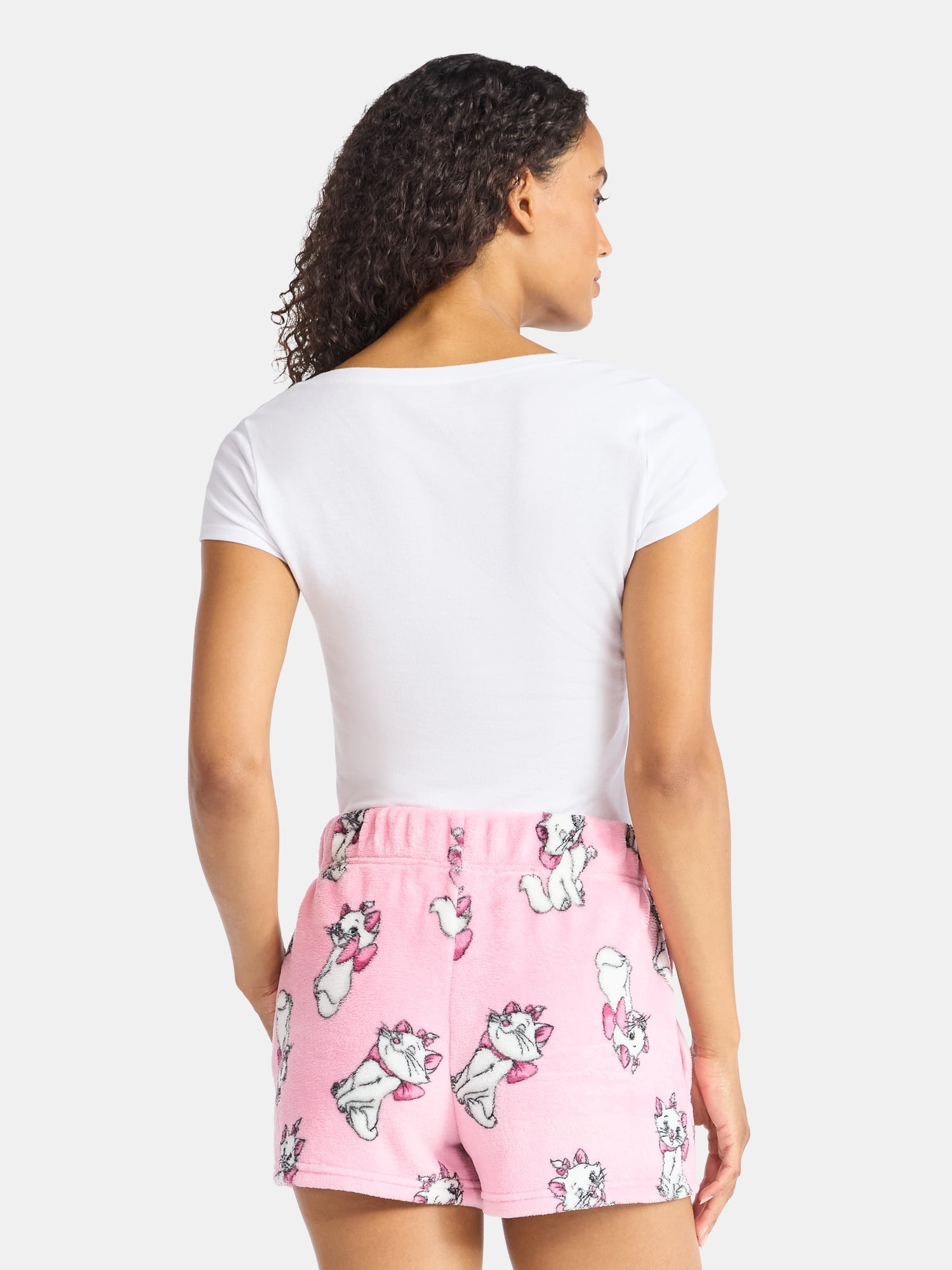 Aristocats Women's Marie Print Plush Fleece Shorts, Sizes XXS-XXL