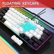 SnpurTech Compact USB-C Gaming Keyboard, Black&White
