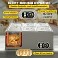thumbnail image 4 of Calentador de alimentos comercial VEVOR de 110 V, 1 x 1/3 GN y 4 x 1/6 GN, baño, 4 of 9