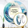 thumbnail image 3 of Designart "Ocean Storm With Blue Waves" Ocean Rund Mirror For Wall Decor - Large Blue Round Printed Mirror -Coastal Round Living Room Mirror - 23" x 23", 3 of 6