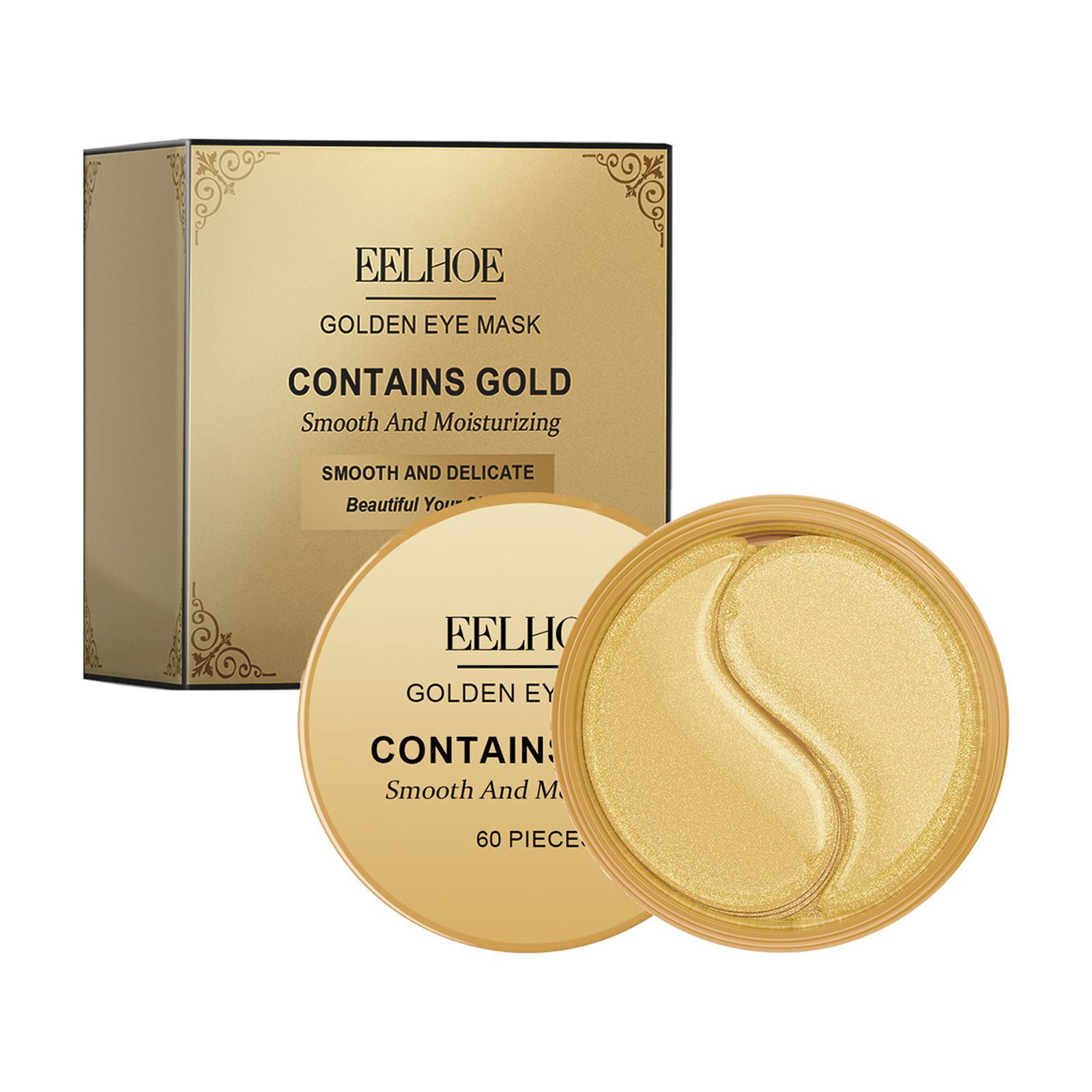 Under Eye Patches for Dark Circles and Puffy Eyes (60 Pairs), 24k Gold Eye Mask for Dark Circles and Puffiness with Vitamin C, Hyaluronic Acid, and Pearl Extract, Collagen Eye Gel Pads for Puffiness