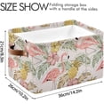 thumbnail image 3 of GZHJMY Tropical Pink Flamingo Shelf Storage Baskets, Foldable Fabric Storage Bins with Leather Handles for Organizing Closet Clothes, Toys, Towels, Bedroom, Bathroom, Nursery, Office (2 Pack), 3 of 7
