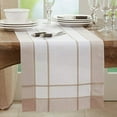 thumbnail image 2 of Fennco Styles Neutral Banded Border Design Table Runner - Decorative Table Cover for Everyday Use, Dining Table Décor, Banquets, Family Gatherings and Special Occasions, 2 of 3