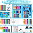 thumbnail image 2 of VigorFun 181 Pieces Art Kit, Drawing Painting Art Supplies for Kids Girls Boys Teens, Gifts Art Set Case Includes Oil Pastels, Crayons, Colored Pencils, Watercolor Cakes (Blue), 2 of 7