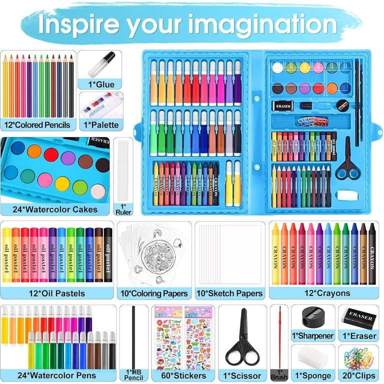 VigorFun 121-Piece Art Kit for Kids & Teens - Includes Pastels