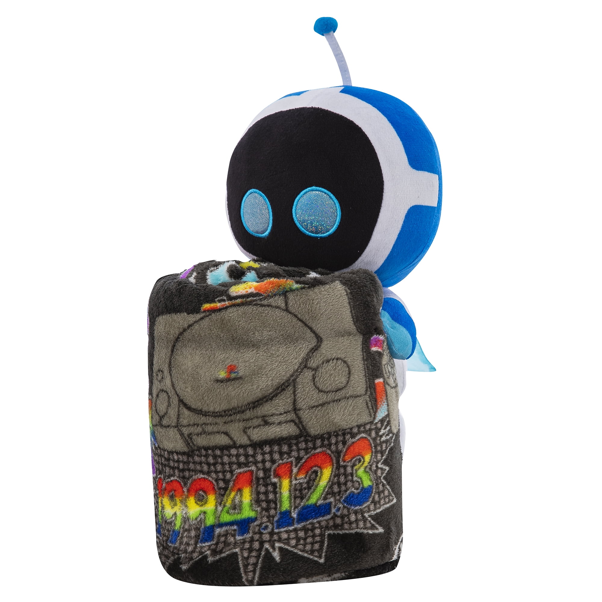 Playstation Astrobot Mural Officially Licensed Silk Touch Throw Blanket and Plush Character Hugger Set – Ultra Soft Plush Character Pillow for Kids