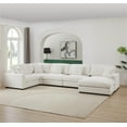 thumbnail image 5 of Chenille Reversible Modular 6 Piece Corner Sectional Couch with Ottoman for Comfortable and Versatile Living Room, Family Room, Home Theater, Living Spaces, 5 of 7
