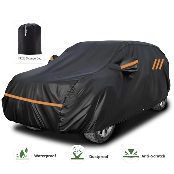 FANOTEK SUV Car Cover for Subaru Crosstrek 2013-2026, Waterproof All Weather 190T Full Exterior Cover, Windproof Outdoor Protection, Rain UV Snow Dust Proof Black