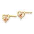 thumbnail image 5 of Diamond2Deal 14K Yellow and Rose Gold Heart Post Earrings for Women (L- 0.24 in, W-0.32 in), 5 of 5