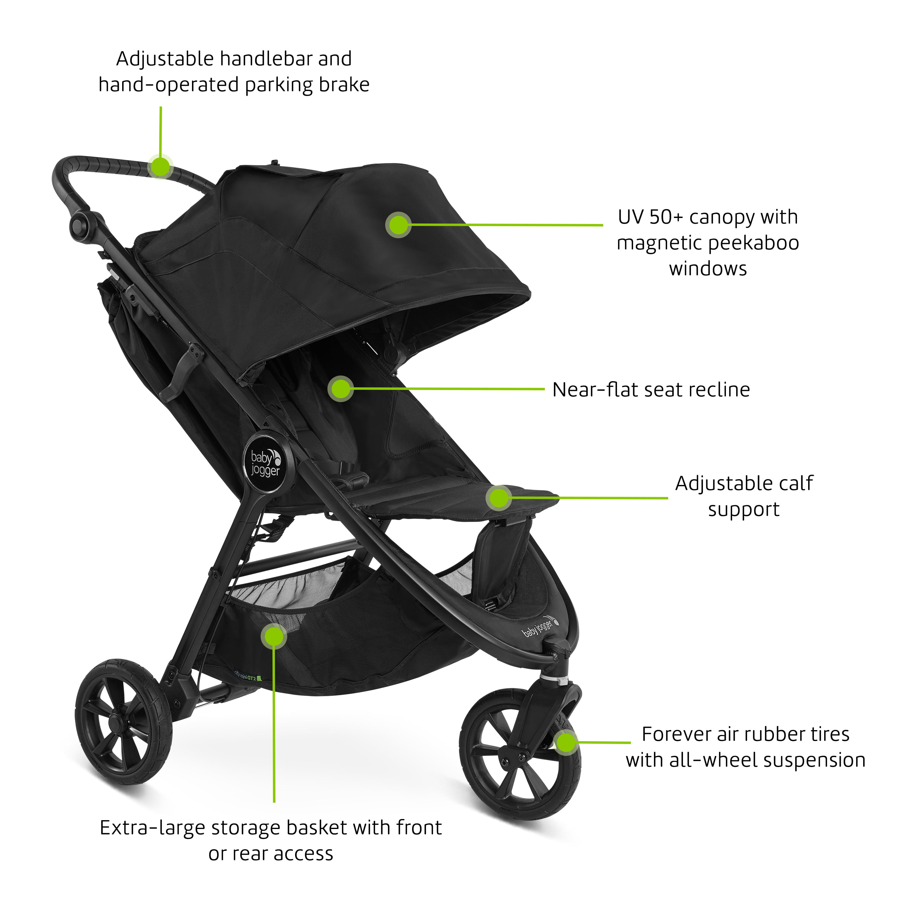 igennem acceleration Villig Baby Jogger City Mini GT2 Stroller, Mystic - Walmart.com