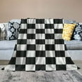 thumbnail image 2 of PRATYUS  Checkerboard Blanket Geometric Checkered Plaid Pattern Black and White Throw Blanket Decor Cozy Warm for Home Bedroom Sofa Office White, 2 of 6