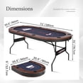 thumbnail image 2 of RayChee 8 Player Foldable Poker Table, Folding Texas Holdem Table, Portable Casino Table for Game Room with Padded Rails and Cup Holders (Brown, 71 inch), 2 of 9