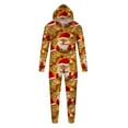 thumbnail image 2 of Odeerbi Christmas Onesie Pajamas for Family Holiday Sleep Jumpsuit Long Sleeve Family Christmas Pajamas Matching Sets Dad Fashion Printed Hooded Jumpsuit Sleepwear PJs Set Orange, 2 of 5