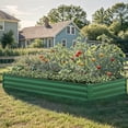 thumbnail image 4 of Uforic 2 Pack 8ftx4ft Large Raised Garden Bed Kit,Outdoor Galvanized Metal Patio Planter Box with Safety Rubber & Gloves, for Vegetables Flowers,Green, 4 of 9