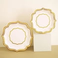 thumbnail image 4 of BalsaCircle 25 White Gold 8" Disposable Dinner Salad Paper Plates Metallic Scalloped Trim Party Decorations, 4 of 8