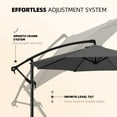 thumbnail image 4 of wikiwiki 10ft Patio Umbrellas Offset Outdoor Umbrella Cantilever Hanging Umbrellas w/Infinite Tilt, Fade Resistant Waterproof RECYCLED FABRIC Canopy & Cross Base, for Yard, Garden & Deck, Grey, 4 of 5