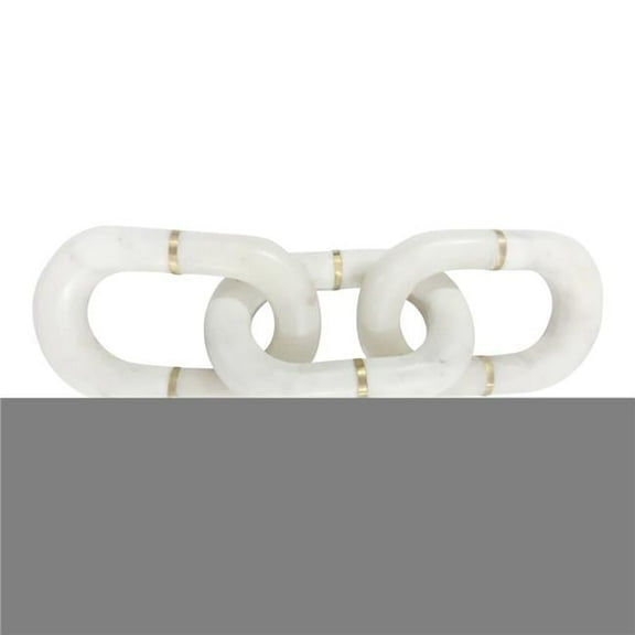 14 in. Marble Chain Decor, White