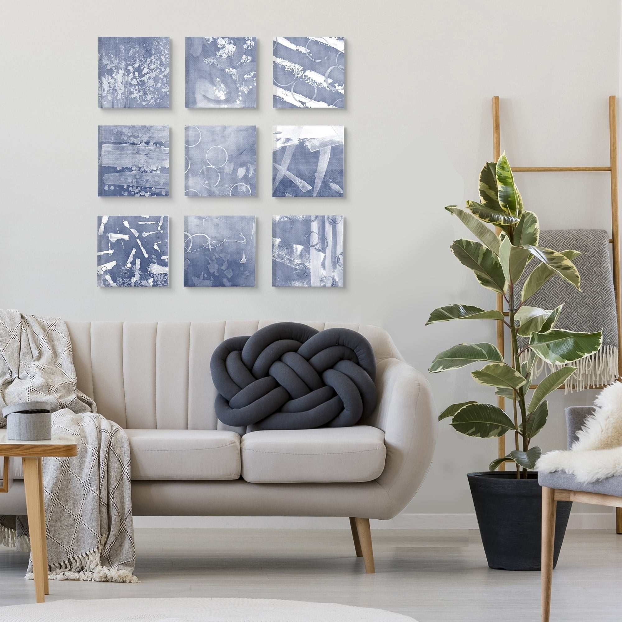 Stupell Home Décor Indigo Blue Textured Paint Designs Canvas Wall Art by Megan Meagher