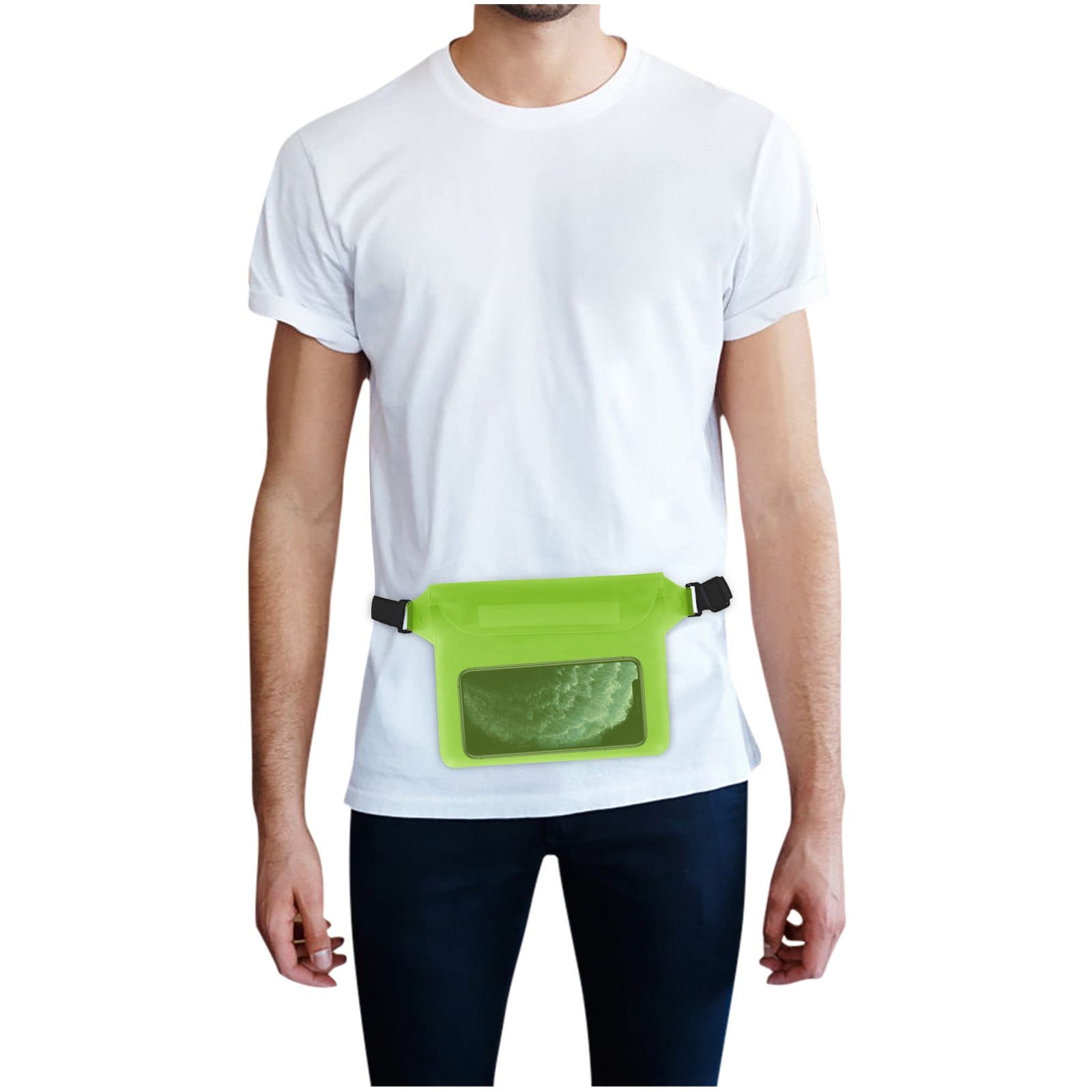 Cheap! Silicone Waterproof Waist Pack for Rafting, Travel, Water Activities, Adjustable Strap Shoulder Bags for Phone & Essentials