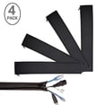 thumbnail image 1 of Funda para cables con cremallera de Wrap-It Storage - (paquete de 4) negro - Organizador de cables y protector de cables para escritorio, computadora, 1 of 5