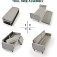 thumbnail image 4 of Zinus Benton Traditional Modern 3-Seater Upholstered Sofa Couch, Soft Grey, 4 of 10