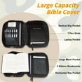 thumbnail image 6 of Bible Cover for Men & Women,Large Bible Case with Handles and Shoulder Strap,Bible Bag, Bible Carrying Case, Scripture Case Church Bag Bible Protective with Pocket, 6 of 8