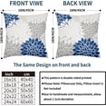 thumbnail image 6 of Navy Blue White Pillow Covers 16x16 Inch Set of 2 Dahlia Floral Decorative Throw Pillows For Couch Geometry Flowers Modern Pillow Cases Home Decor For Sofa Couch Porch Patio Living Room Outdoor, 6 of 6