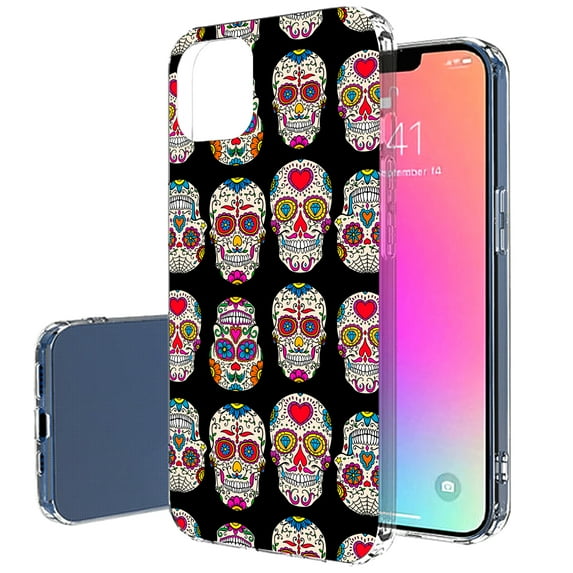 TalkingCase Slim Case for Apple iPhone 14 Pro, Slim Thin Gel Tpu Cover, Cute Sugar Skull Print, Light Weight, Flexible, Soft, Anti-Scratch, Printed in USA