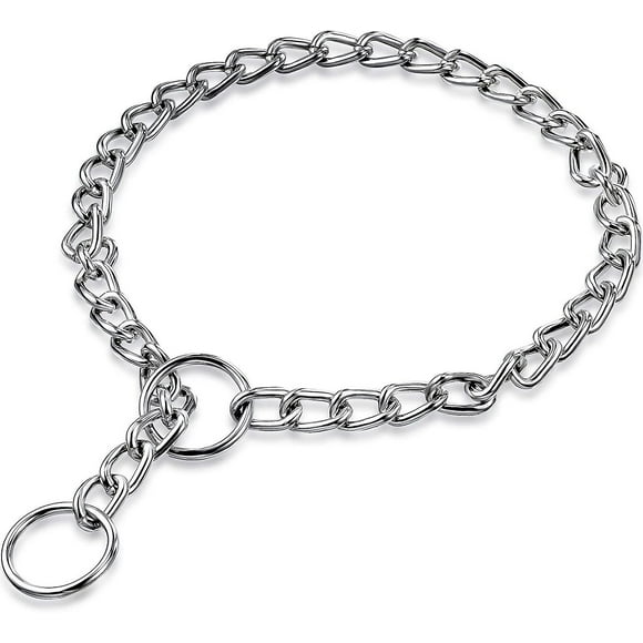 Metal Dog Collar Dog Chain Collars Steel Dog Choke Collar Slip Collar Pet Walking Chain (3 Mm X 55 Cm)