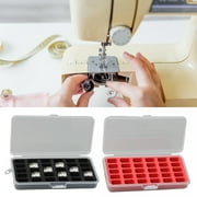Wirlsweal Spool Storage Box Transparent Dustproof with Lid Compact Multi-compartments Item Storage Plastic 30 Grids Bobbin Organizer Sewing Craft Spools Box Sewing Supplies