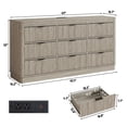 thumbnail image 6 of Blotout Fluted 9 Drawers Dresser for Bedroom, 63'' W Chest of Drawers with Power Outlet&Metal Handle, Fluted Fronts, Modern Dresser TV Stand, Wood Clothes Storage Organizer for Living Room, Hallway, 6 of 7